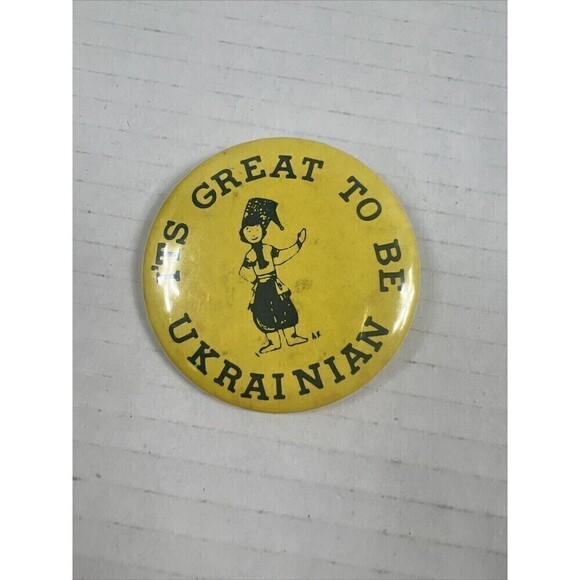 Ukrainian support vtg button, "it's great to be Ukrainian". Ukraine Vintage - Picture 4 of 4